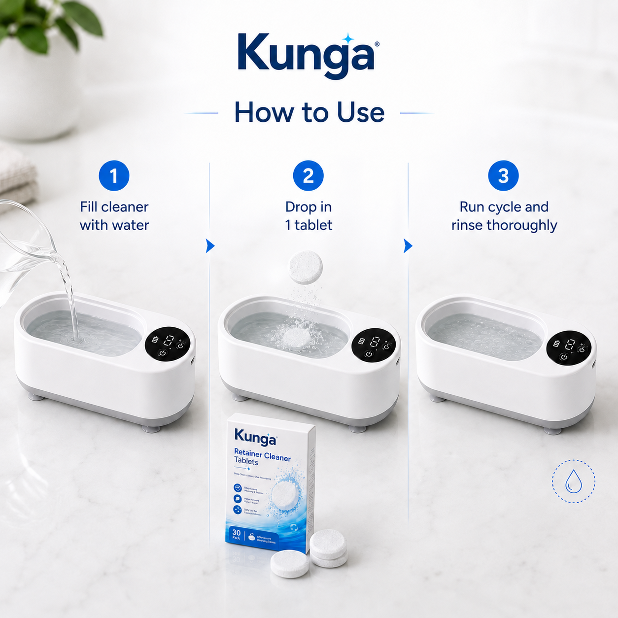 Kunga Retainer Cleaning Tablets — 100 Pack