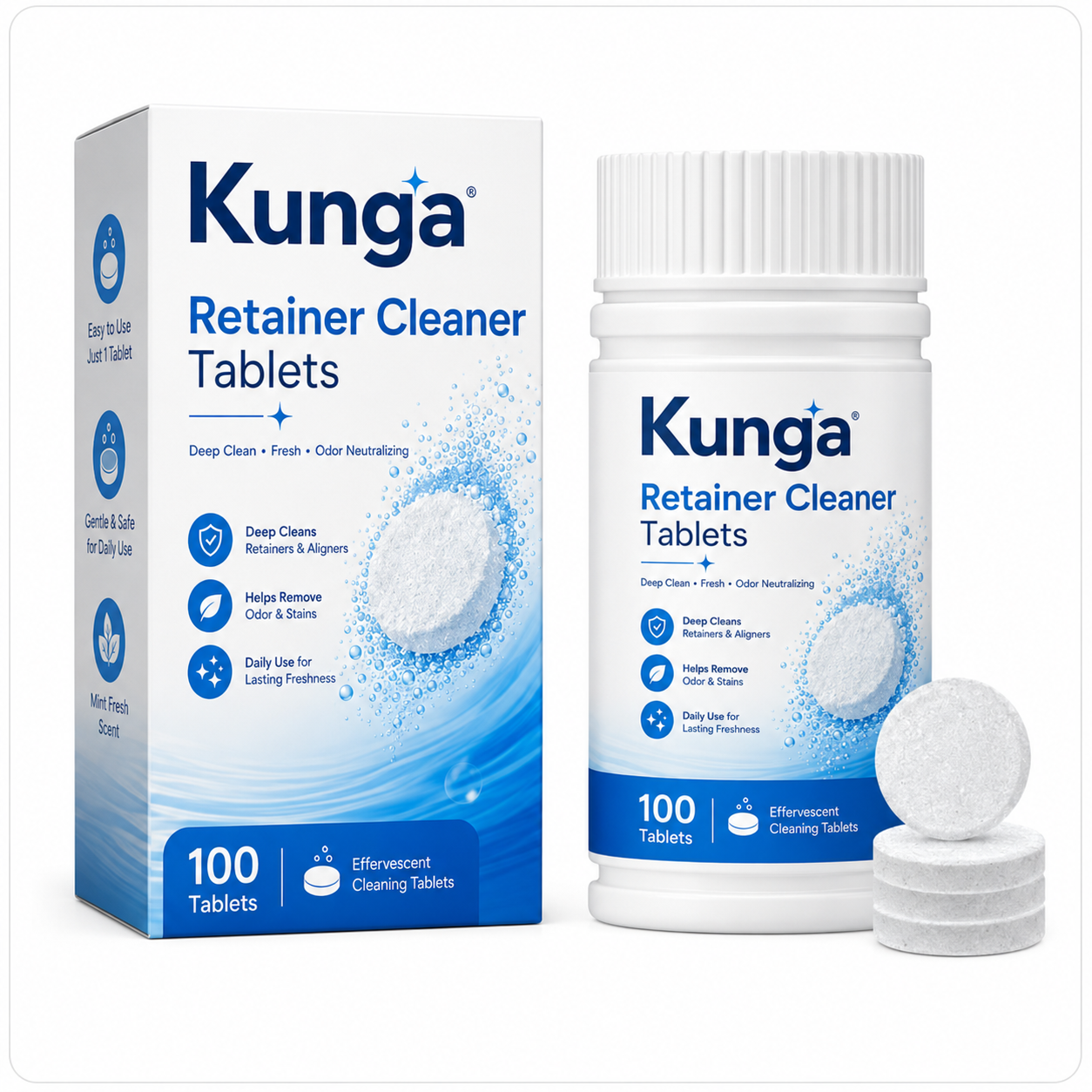 Kunga Retainer Cleaning Tablets — 100 Pack