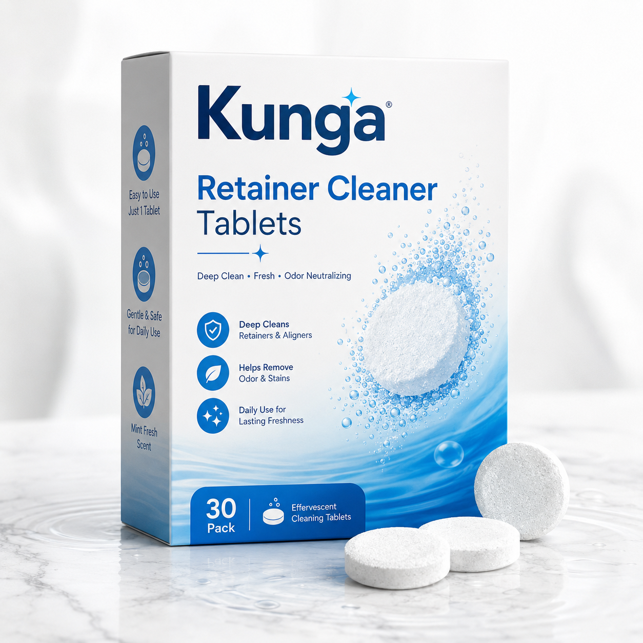 Kunga Retainer Cleaning Tablets — 30 Pack